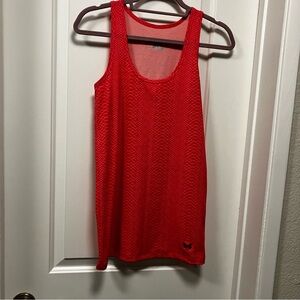 Women’s under armor sz L pink coral fitted heat gear athletic tank top